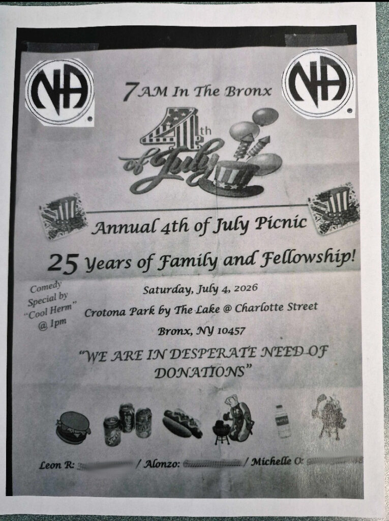 7am in the bronx 4th of july picnic flyer