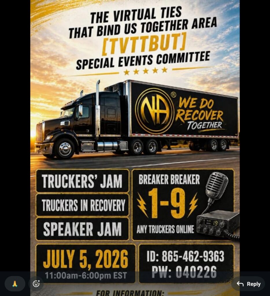 truckers in recovery speaker jam flyer